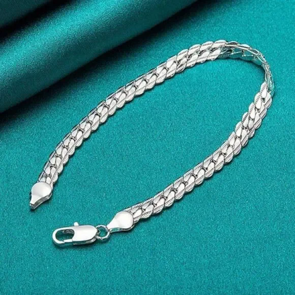 Sterling Silver Snake Chain Bracelet 7 inches long - Picture 4 of 11